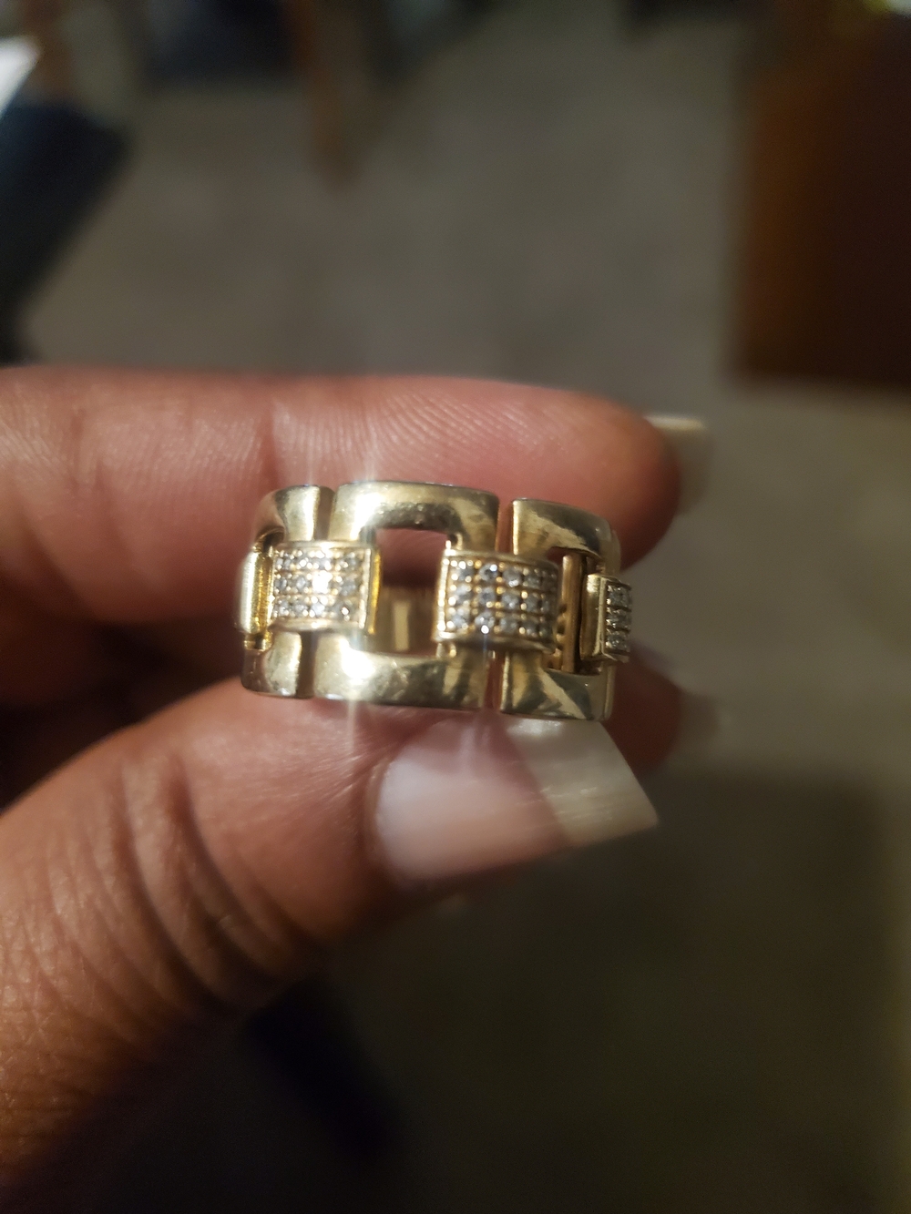 Effy Gold Link D'Oro Ring with Diamonds